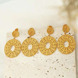 Oval filigree 18K Gold Anti Tarnish Dangler Earring For Women