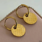 Clover Flower Stainless Steel 18K Gold Anti Tarnish Hoop Drop Earring For Women