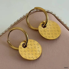 Clover Flower Stainless Steel Gold Anti Tarnish Hoop Drop Earring