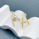 casual Pearl White 18K Gold Anti Tarnish Stud Earring For Women