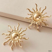 Sun 18K Gold Anti Tarnish Stud Earring For Women