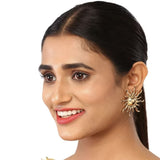 Sun 18K Gold Anti Tarnish Stud Earring For Women