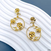 Flower 18K Gold Anti Tarnish Dangler Earring For Women