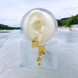 Flower Ball 18K Gold Anti Tarnish Dangler Earring For Women