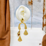 Dented Cone 18K Gold Anti Tarnish Dangler Tassel Earring For Women