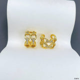 Dual Joint Link 18K Gold Cubic Zirconia Anti Tarnish Ear Cuff Stud Earring For Women