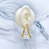 Joint Pearl White 18K Gold Anti Tarnish Dangler Earring For Women