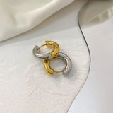 Two Tone Round 18K Gold Silver Anti Tarnish Hoop Earring For Women