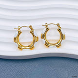 White 18K Gold Enamel Anti Tarnish Hoop Earring For Women