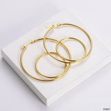 Big Dual Ring 18K Gold Anti Tarnish Hoop Earring For Women