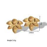 Leaf Flower 18K Gold Anti Tarnish Stud Ear Cuff Earring For Women