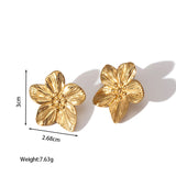 Leaf Flower 18K Gold Anti Tarnish Stud Ear Cuff Earring For Women