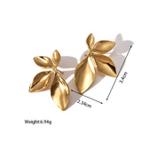 Leaf Flower 18K Gold Anti Tarnish Stud Ear Cuff Earring For Women