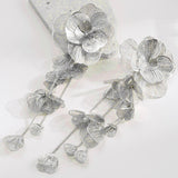 Filigree Flower Layer Silver Anti Tarnish Tassel Dangler Earring For Women