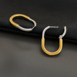 18K Gold Silver Anti Tarnish Oval Hoop Earring For Women