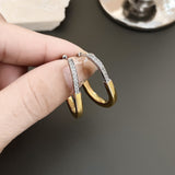 18K Gold Silver Anti Tarnish Oval Hoop Earring For Women