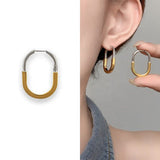 18K Gold Silver Anti Tarnish Oval Hoop Earring For Women