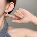 18K Gold Silver Anti Tarnish Oval Hoop Earring For Women