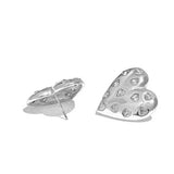 Heart Cubic Zirconia Silver Anti Tarnish Stud Earring For Women