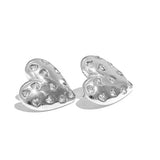 Heart Cubic Zirconia Silver Anti Tarnish Stud Earring For Women