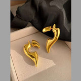 Solid 18K Gold Anti Tarnish Question Earring For Women