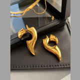 Solid 18K Gold Anti Tarnish Question Earring For Women