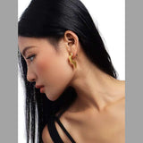 Solid 18K Gold Anti Tarnish Question Earring For Women