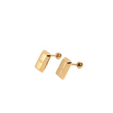 Tiny Glossy 18K Gold Stainless Steel Anti Tarnish Stud Earring For Women