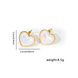 Heart Pearl White 18K Gold Stainless Steel Anti Tarnish Stud Earring For Women