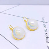 Heart Pearl White 18K Gold Stainless Steel Anti Tarnish Stud Earring For Women