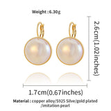 Heart Pearl White 18K Gold Stainless Steel Anti Tarnish Stud Earring For Women