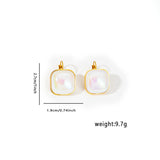 Heart Pearl White 18K Gold Stainless Steel Anti Tarnish Stud Earring For Women