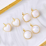 Heart Pearl White 18K Gold Stainless Steel Anti Tarnish Stud Earring For Women