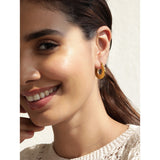 Dented Stainless Steel 18K Gold Anti Tarnish Hoop Earring For Women