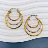 Stainless Steel 18K Gold Silver Rose Gold Anti Tarnish Hoop Earring For Women