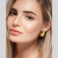 Tear Drop 18K Gold Anti Tarnish Stud Earring For Women