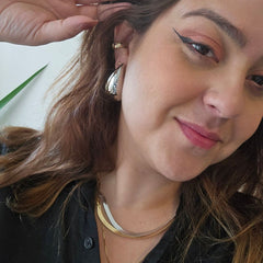 Tear Drop 18K Gold Anti Tarnish Stud Earring For Women