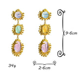 Spring Fling Crystal Multicolour 18K Gold Alloy Dangler Earring For Women