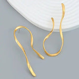 Curly Wave 18K Gold Alloy Dangler Tassel Earring For Women