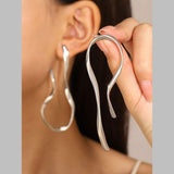 Curly Wave 18K Gold Alloy Dangler Tassel Earring For Women