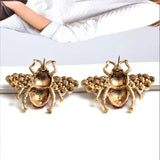 Honeybee Crystal Pearl Multi Antique Anti Tarnish Stud Earring For Women