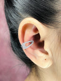 Hair Clip Cubic Zirconia Silver Anti Tarnish Single Ear Cuff Earring For Women