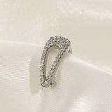 Hair Clip Cubic Zirconia Silver Anti Tarnish Single Ear Cuff Earring For Women