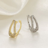 Hair Clip Cubic Zirconia Silver Anti Tarnish Single Ear Cuff Earring For Women