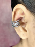 Baguette Layer Cubic Zirconia 18K Gold Anti Tarnish Single Ear Cuff Earring For Women