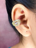 Evil Eye Cubic Zirconia 18K Gold Anti Tarnish Single Ear Cuff Earring For Women