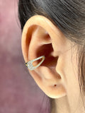 Hair Clip Cubic Zirconia Silver Anti Tarnish Single Ear Cuff Earring For Women