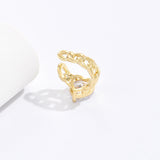 Heart Cubic Zirconia 18K Gold Anti Tarnish Single Ear Cuff Earring For Women