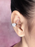 Heart Cubic Zirconia 18K Gold Anti Tarnish Single Ear Cuff Earring For Women