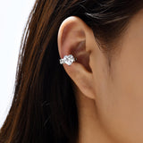 Heart Cubic Zirconia 18K Gold Anti Tarnish Single Ear Cuff Earring For Women